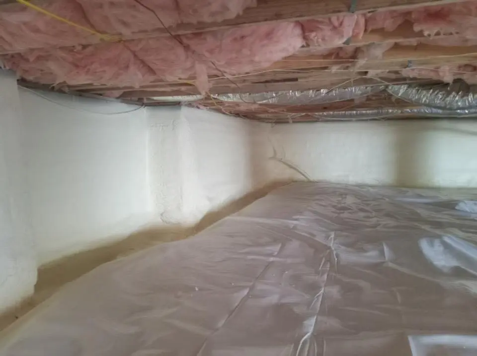 Crawl space encapsulation with closed-cell spray foam for Spray Foam Roofing in Camden